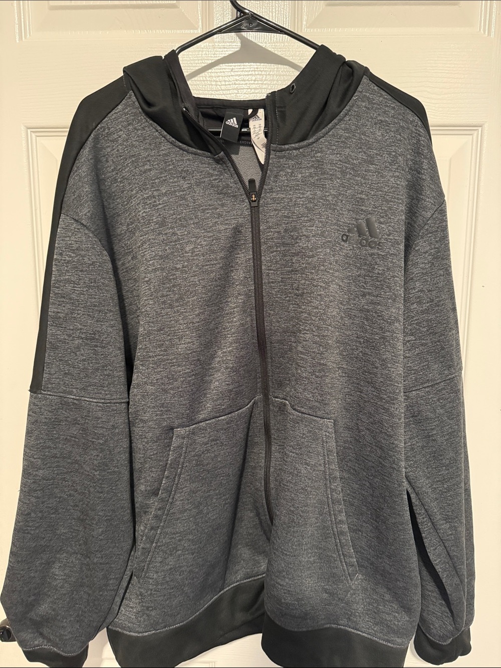 adidas Kids Gray and Black Full-Zip Hoodie Jacket